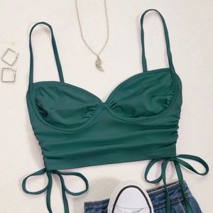 Green cropped tank